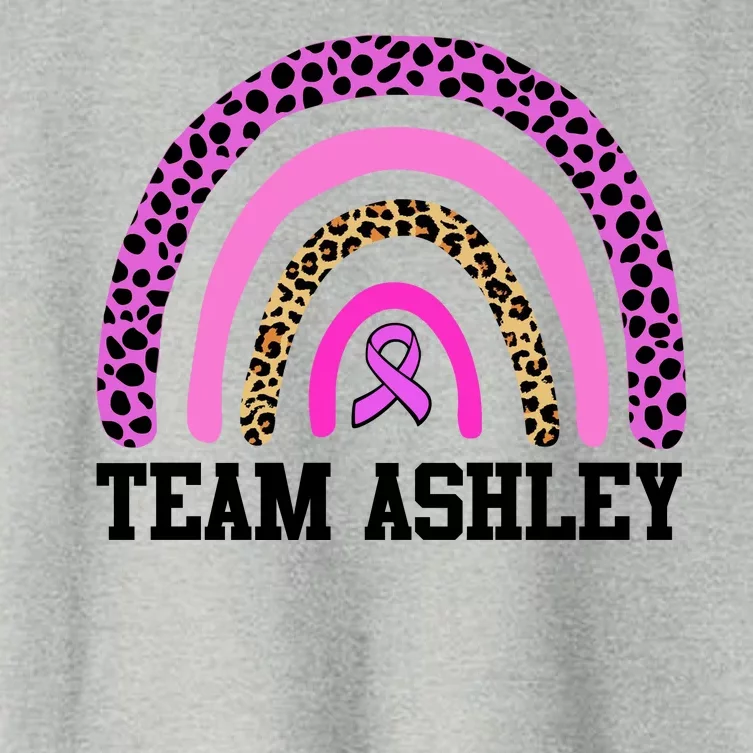 Personalize Team Name Custom Breast Cancer Women's Crop Top Tee