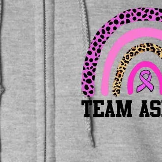 Personalize Team Name Custom Breast Cancer Full Zip Hoodie