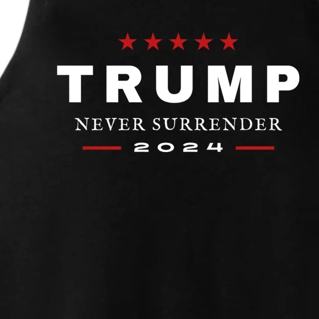 President Trump Never Surrender 2024 Maga Patriotic Ladies Tri-Blend Wicking Tank