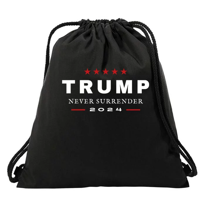 President Trump Never Surrender 2024 Maga Patriotic Drawstring Bag