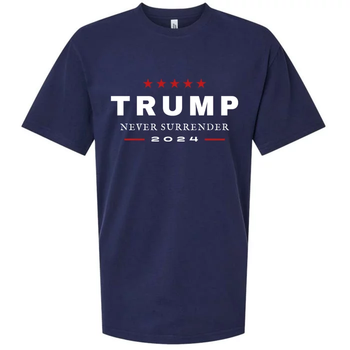 President Trump Never Surrender 2024 Maga Patriotic Sueded Cloud Jersey T-Shirt