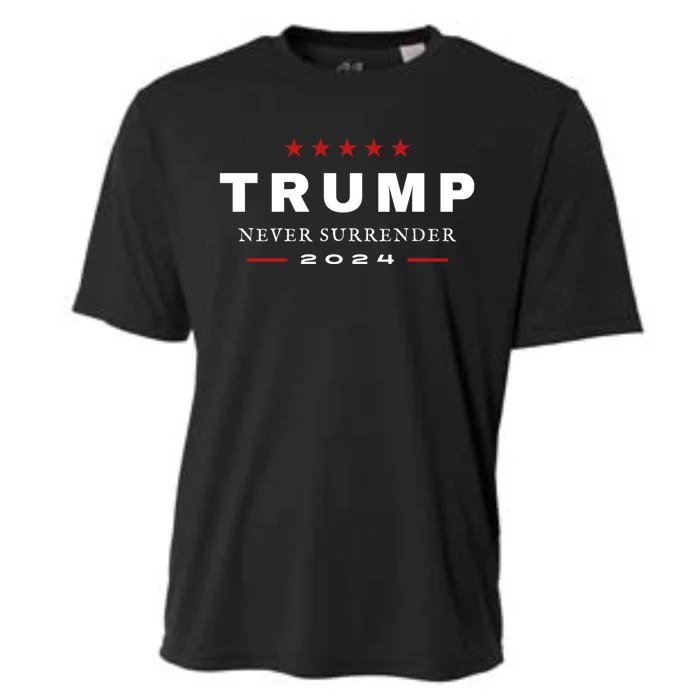 President Trump Never Surrender 2024 Maga Patriotic Cooling Performance Crew T-Shirt