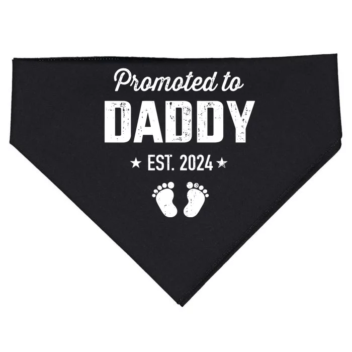 Promoted To New Daddy 2024 Soon To Be Dad Fathers Day USA-Made Doggie Bandana