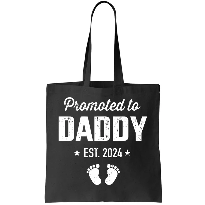 Promoted To New Daddy 2024 Soon To Be Dad Fathers Day Tote Bag