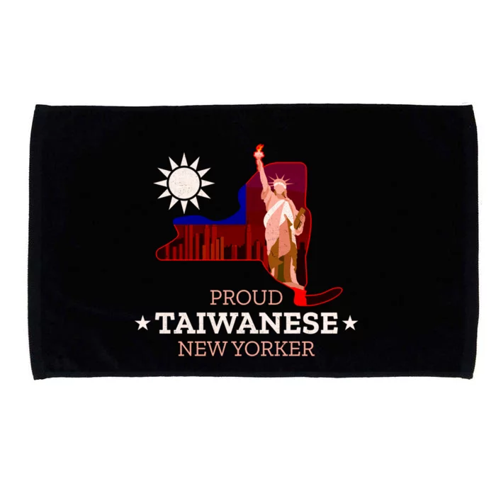 Proud Taiwanese New Yorker New York Map And Taiwan Flag Great Gift Microfiber Hand Towel