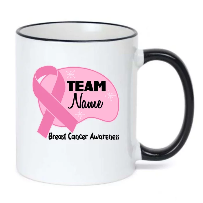 Personalize Team Name Breast Cancer Awareness Custom Black Color Changing Mug