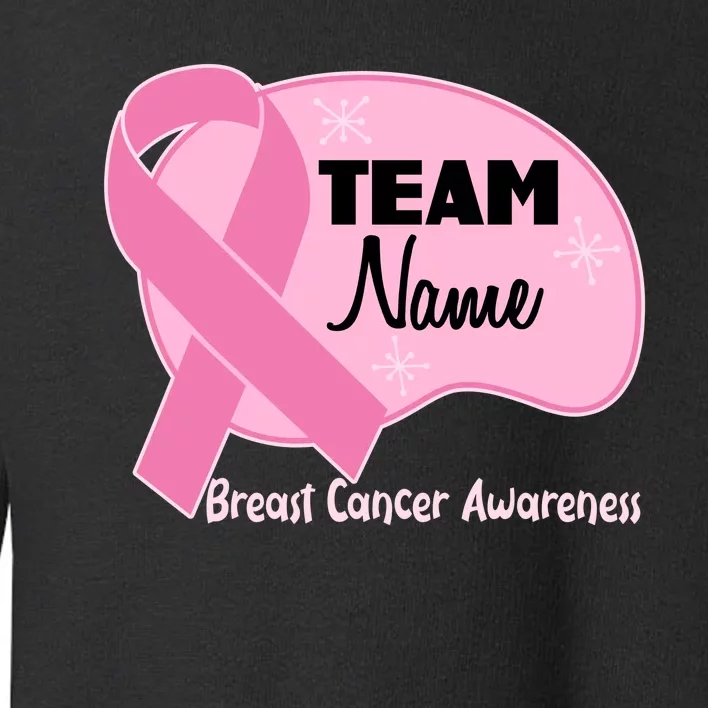 Personalize Team Name Breast Cancer Awareness Custom Toddler Sweatshirt