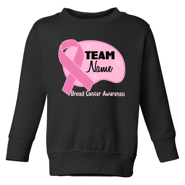 Personalize Team Name Breast Cancer Awareness Custom Toddler Sweatshirt