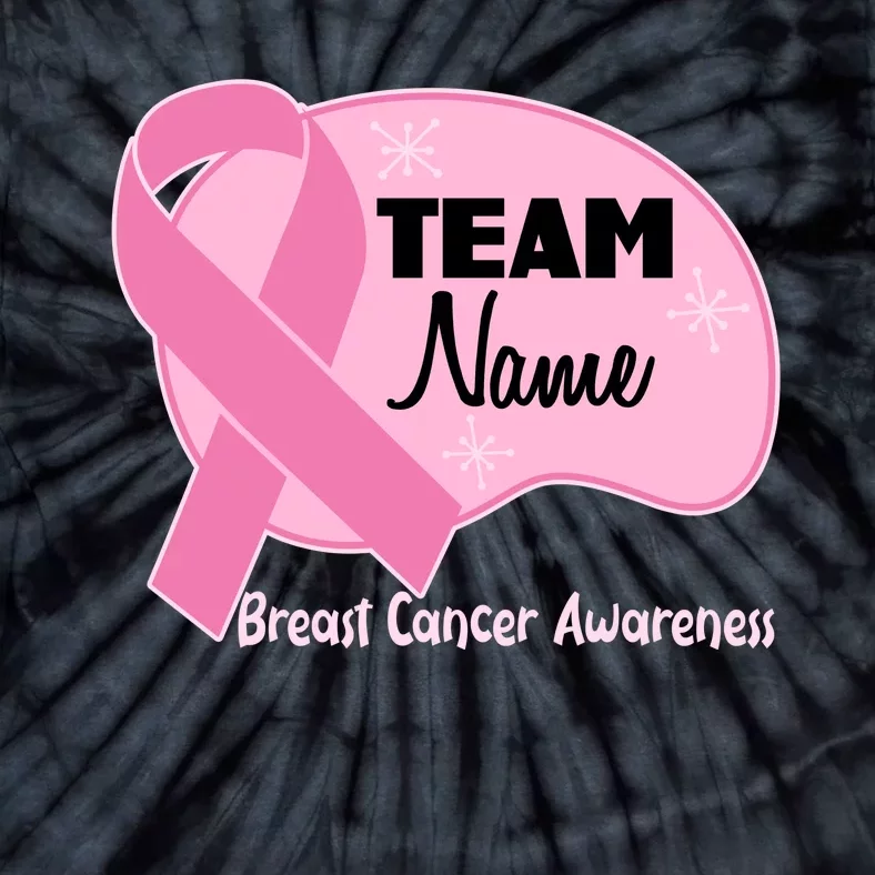 Personalize Team Name Breast Cancer Awareness Custom Tie-Dye T-Shirt