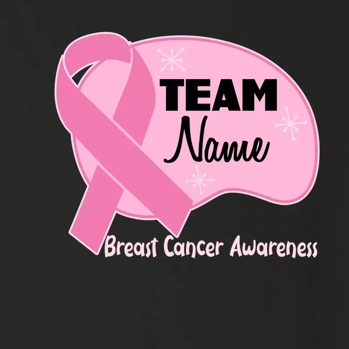 Personalize Team Name Breast Cancer Awareness Custom Toddler Long Sleeve Shirt