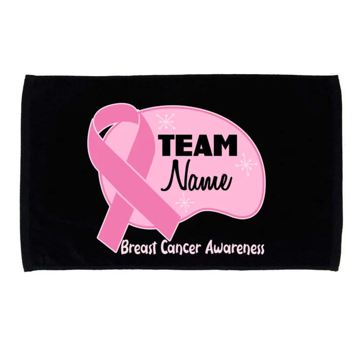 Personalize Team Name Breast Cancer Awareness Custom Microfiber Hand Towel