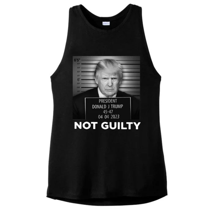 President Trump Not Guilty Ladies Tri-Blend Wicking Tank