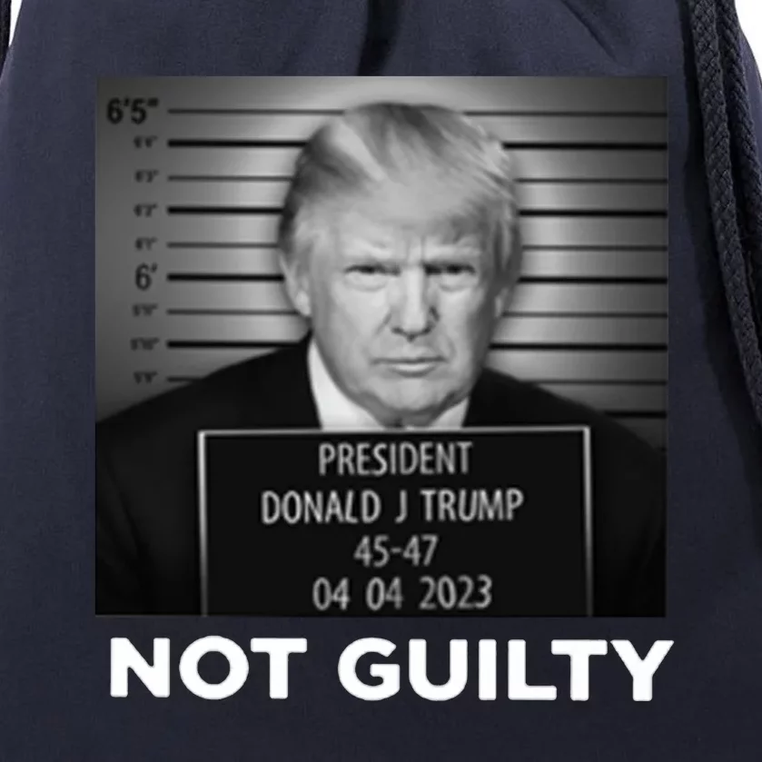 President Trump Not Guilty Drawstring Bag