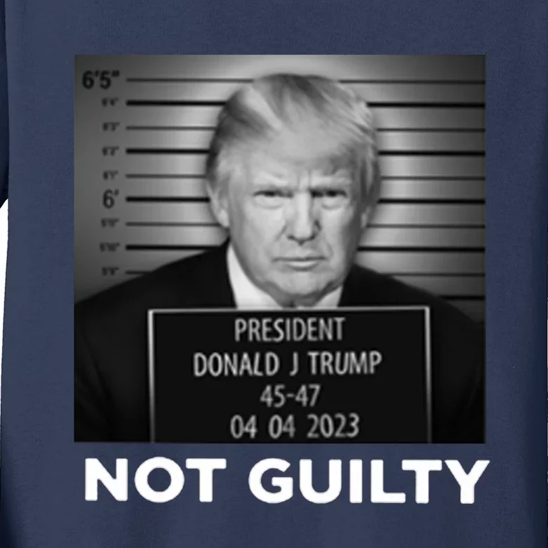 President Trump Not Guilty Kids Long Sleeve Shirt