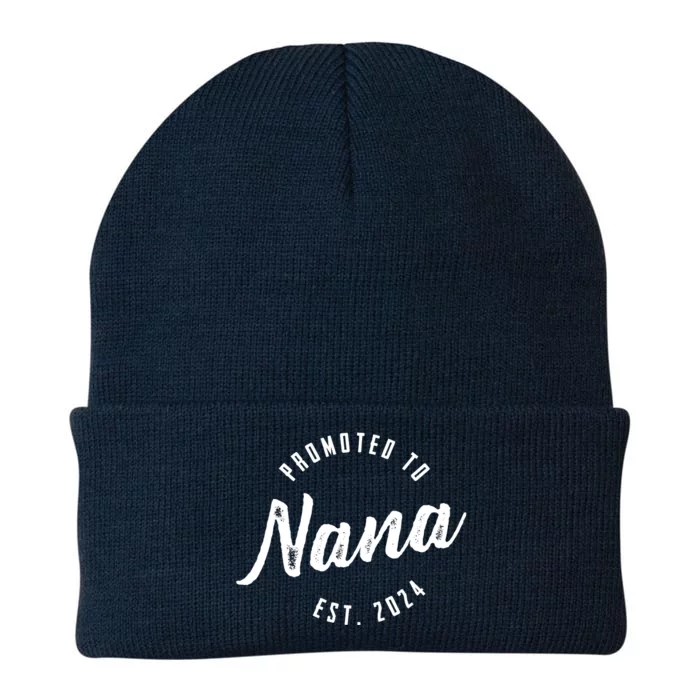 Promoted To Nana Again Est 2024 Pregnancy Announcement Knit Cap Winter Beanie