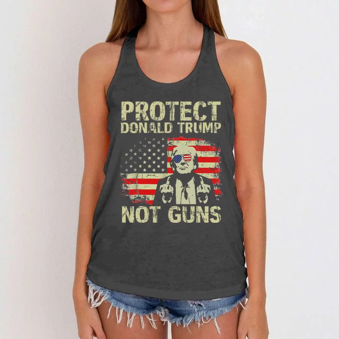 Protect Trump Not Guns Strong Support Women's Knotted Racerback Tank