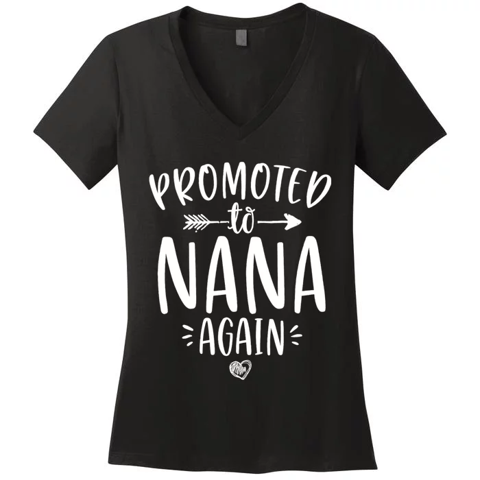 Promoted To Nana Again New Mimi Granny To Be Gigi Grandma Women's V-Neck T-Shirt