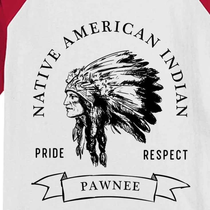 Pawnee Tribe Native American Indian Pride Respect Darker Gift Kids Colorblock Raglan Jersey