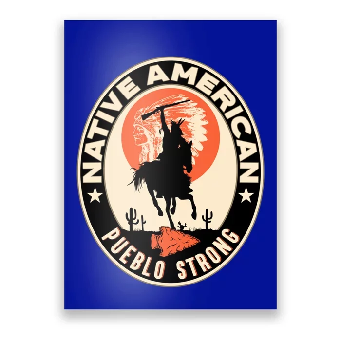 Pueblo Tribe Native American Pride Art Deco Logo Gift Poster