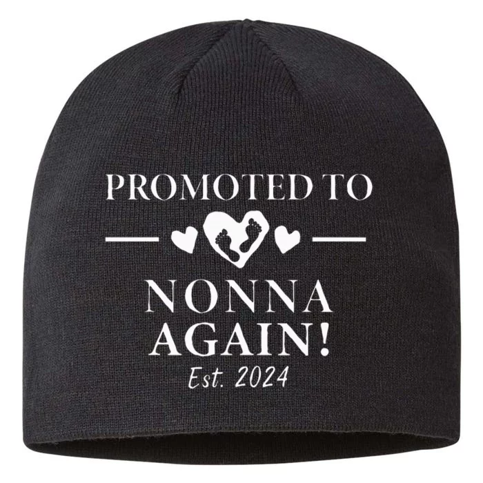 Promoted To Nonna Again 2024 Nonna Pregnancy Announcement 8 1/2in Sustainable Knit Beanie