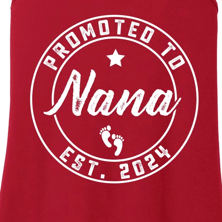 Promoted To Nana Again Est 2024 Pregnancy Announcement Ladies Essential Tank