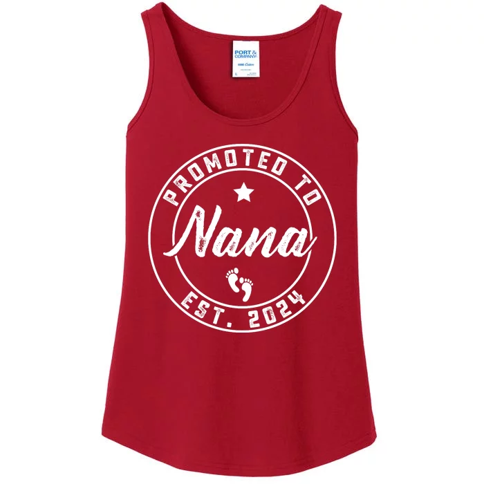 Promoted To Nana Again Est 2024 Pregnancy Announcement Ladies Essential Tank