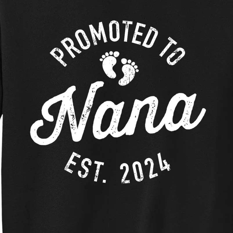 Promoted To Nana Est. 2024 For New Baby Shower Grandma Tall Sweatshirt