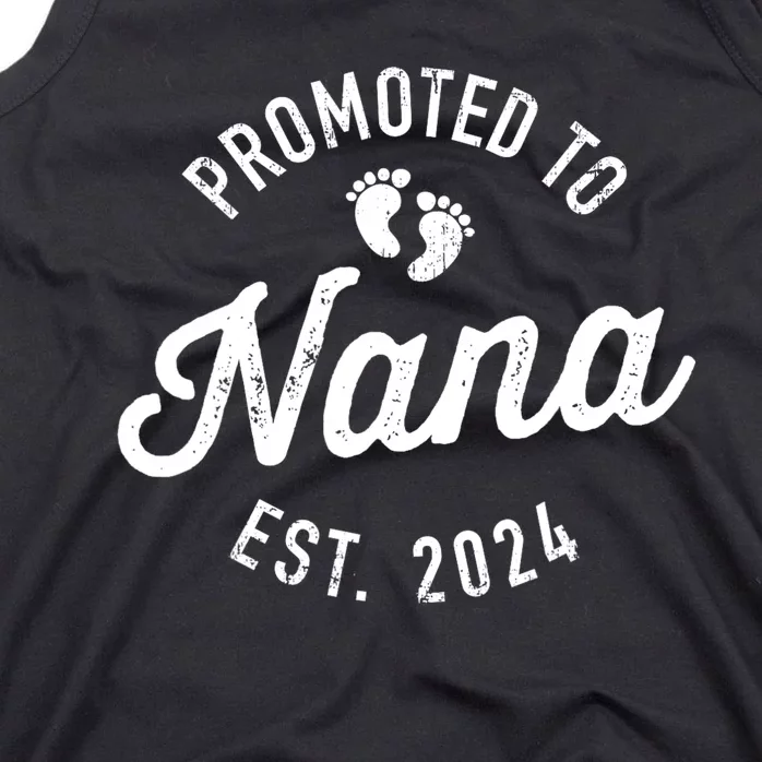 Promoted To Nana Est. 2024 For New Baby Shower Grandma Tank Top