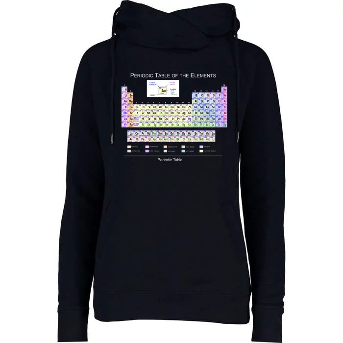 Periodic Table Of The Elements Womens Funnel Neck Pullover Hood