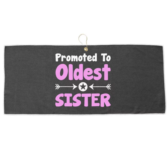 Promoted To Oldest Sister Older Sister Mother's Day Large Microfiber Waffle Golf Towel