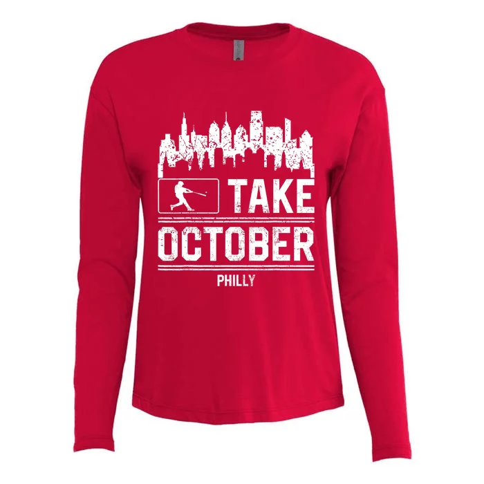 Philly_ Take October Philadelphia Fan Baseball Lovers Womens Cotton Relaxed Long Sleeve T-Shirt