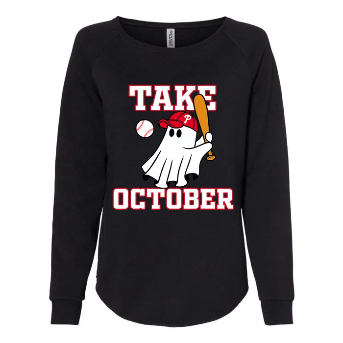 Philly_ Take October Philadelphia Ghost Baseball Womens California Wash Sweatshirt