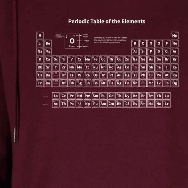 Periodic Table Of The Elements Chemists Nerd Gift Chemistry Womens Funnel Neck Pullover Hood