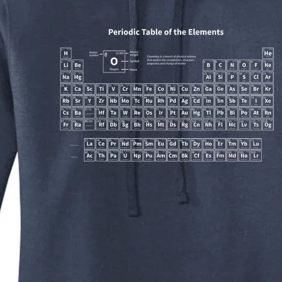 Periodic Table Of The Elements Chemists Nerd Gift Chemistry Women's Pullover Hoodie