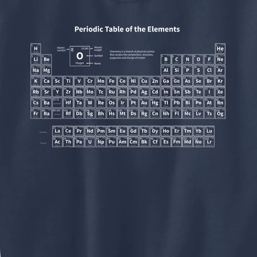 Periodic Table Of The Elements Chemists Nerd Gift Chemistry Kids Sweatshirt