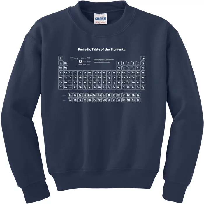 Periodic Table Of The Elements Chemists Nerd Gift Chemistry Kids Sweatshirt