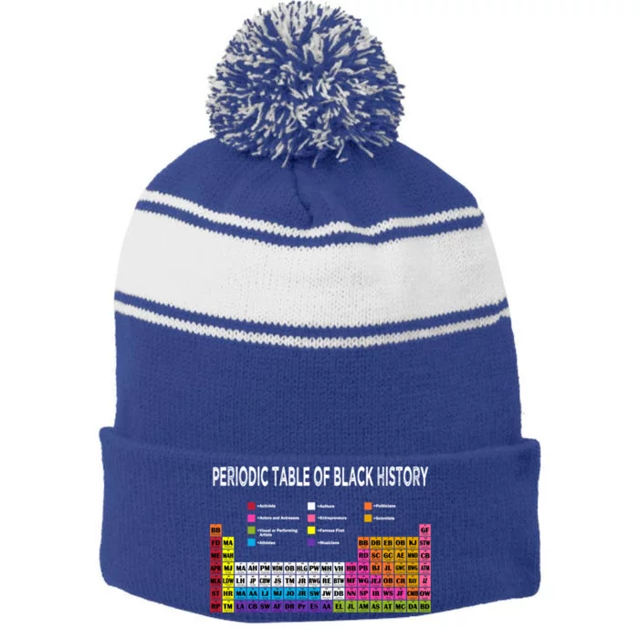 Periodic Table Of Black History African American Gift Stripe Pom Pom Beanie