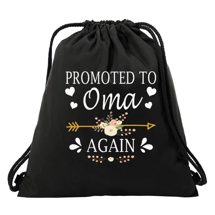 Promoted To Oma Again Mothers Day Gifts Drawstring Bag