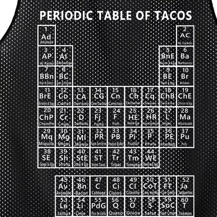 Periodic Table Of Tacos Mesh Reversible Basketball Jersey Tank