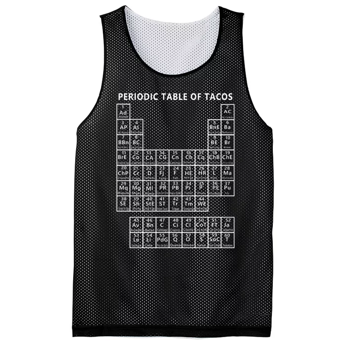 Periodic Table Of Tacos Mesh Reversible Basketball Jersey Tank