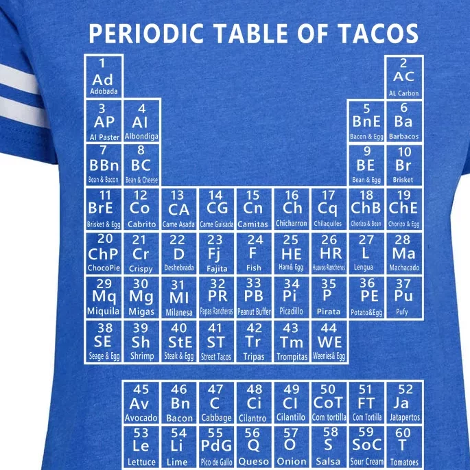 Periodic Table Of Tacos Enza Ladies Jersey Football T-Shirt