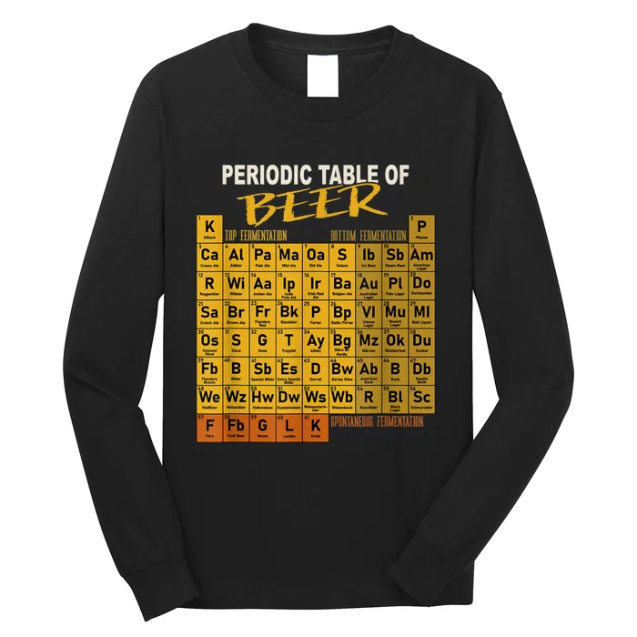 Periodic Table Of Beer Craft Beer Style Brewery Long Sleeve Shirt