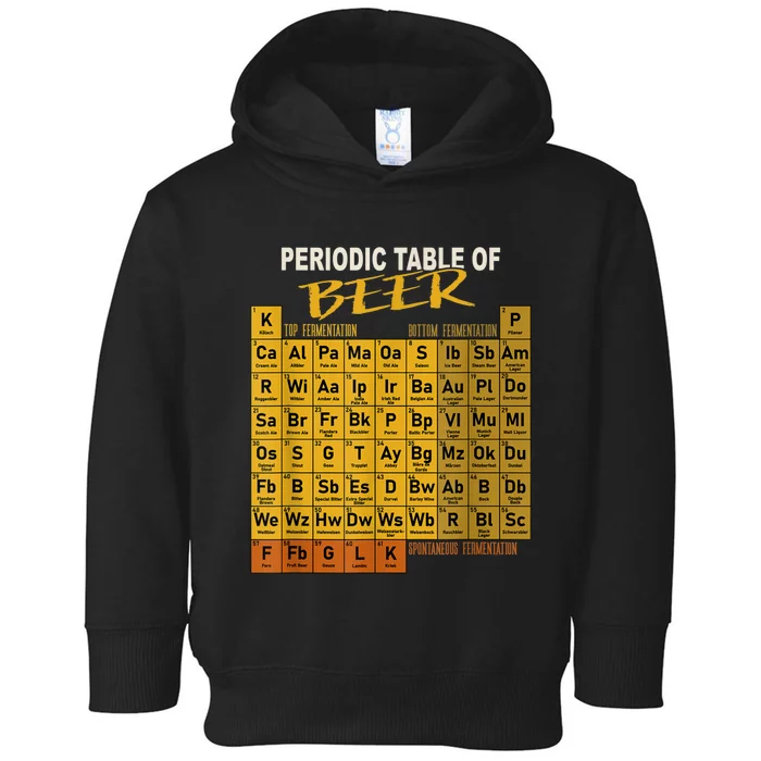 Periodic Table Of Beer Craft Beer Style Brewery Toddler Hoodie