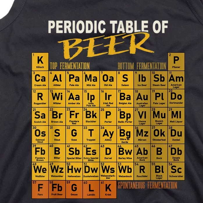 Periodic Table Of Beer Craft Beer Style Brewery Tank Top