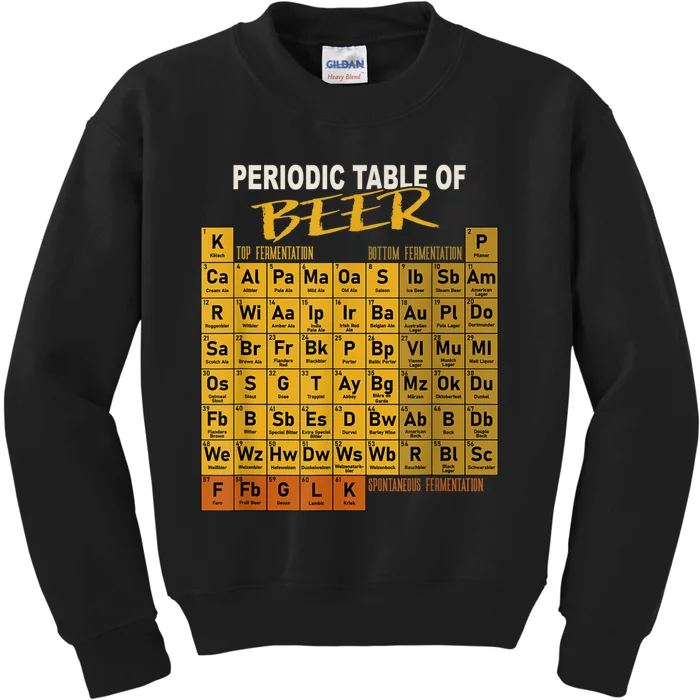 Periodic Table Of Beer Craft Beer Style Brewery Kids Sweatshirt