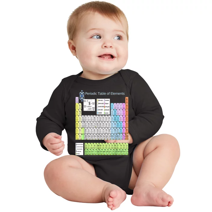 Periodic Table Of Elements For Classical And STEM Education Baby Long Sleeve Bodysuit