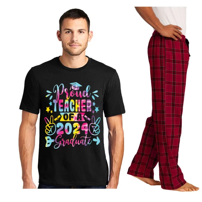 Proud Teacher Of A Class Of 2024 Graduate Tie Dye Pajama Set