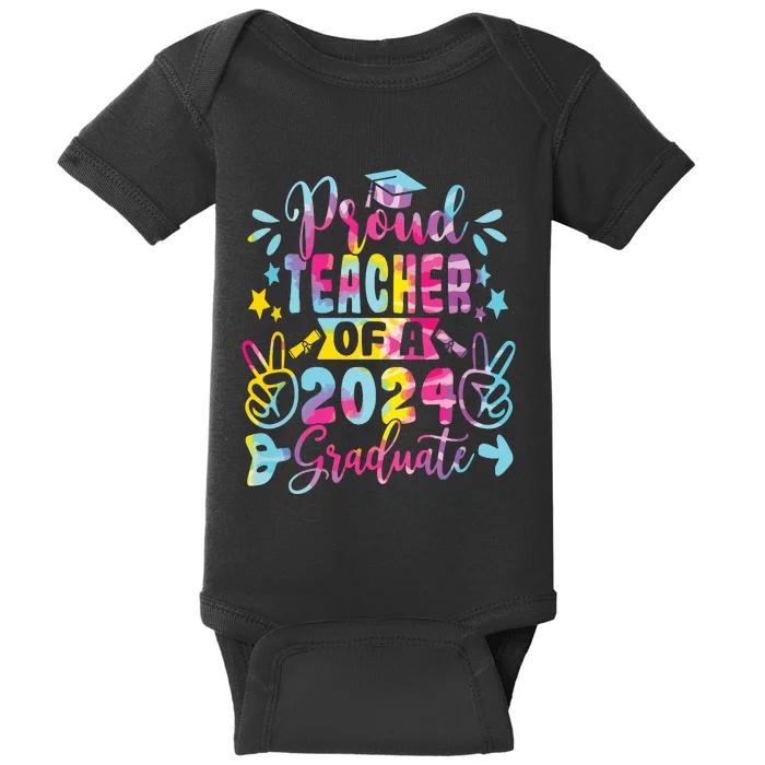 Proud Teacher Of A Class Of 2024 Graduate Tie Dye Baby Bodysuit