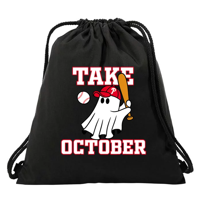 Philly_ Take October Philadelphia Ghost Baseball Drawstring Bag