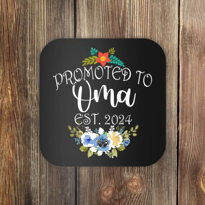 Promoted To Oma Est 2024 Funny Floral Mothers Day Coaster